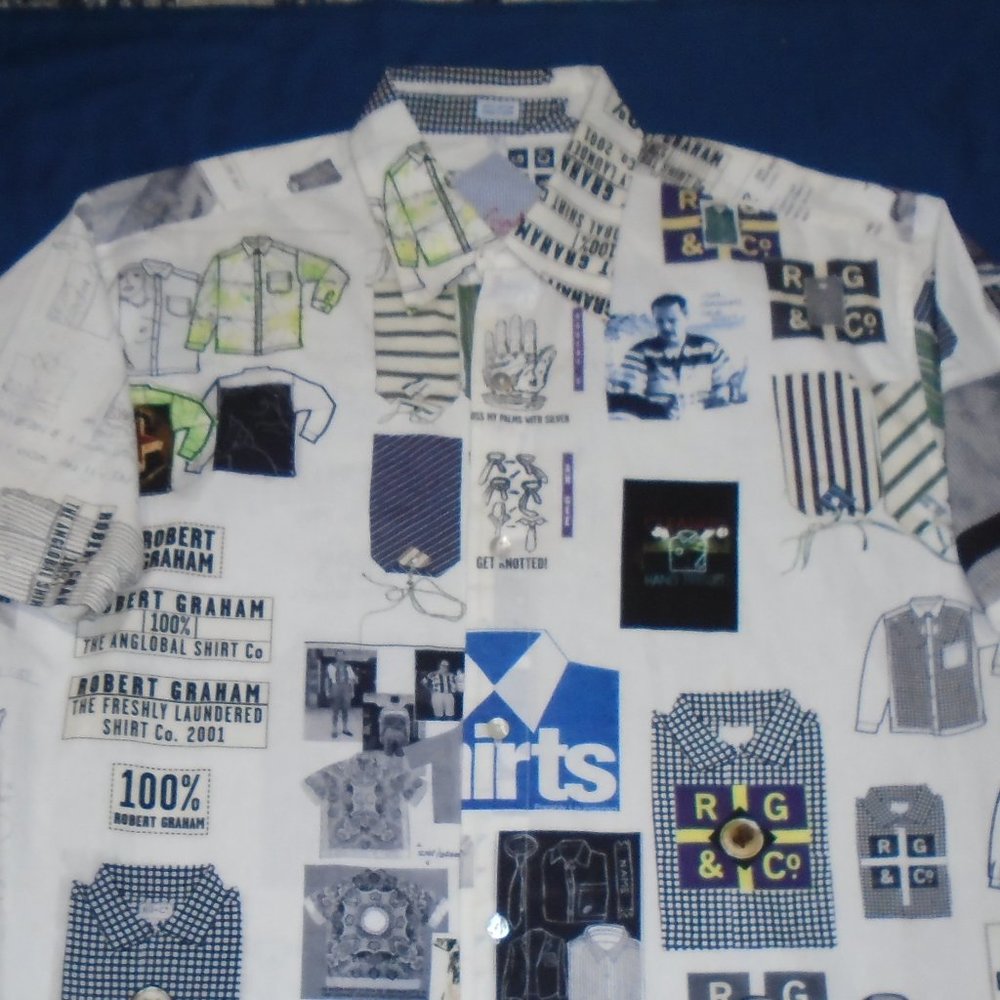Robert Graham Short Sleeve Button Down Shirt Size Large Men